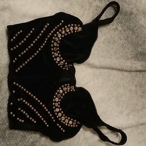 Bralett Black with rhinestones